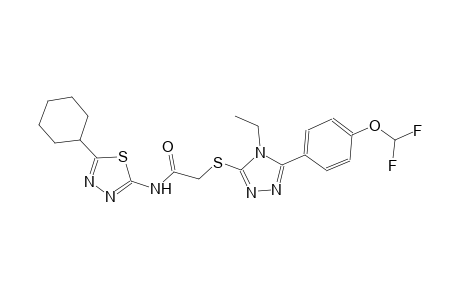 N-(5-cyclohexyl-1,3,4-thiadiazol-2-yl)-2-({5-[4-(difluoromethoxy)phenyl]-4-ethyl-4H-1,2,4-triazol-3-yl}sulfanyl)acetamide