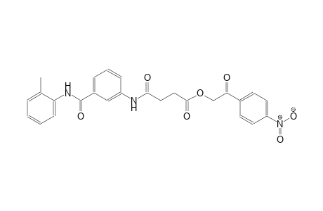 butanoic acid, 4-[[3-[[(2-methylphenyl)amino]carbonyl]phenyl]amino]-4-oxo-, 2-(4-nitrophenyl)-2-oxoethyl ester