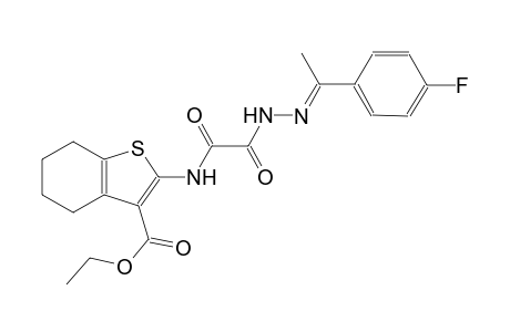 ethyl 2-{[{(2E)-2-[1-(4-fluorophenyl)ethylidene]hydrazino}(oxo)acetyl]amino}-4,5,6,7-tetrahydro-1-benzothiophene-3-carboxylate
