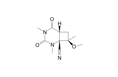 rel-(4aS,6R,6aR)-6-Methoxy-1,3,6-trimethyl-2,4-dioxo-4a,5,6,6a-tetrahydrocyclobutapyrimidine-6a-carbonitrle