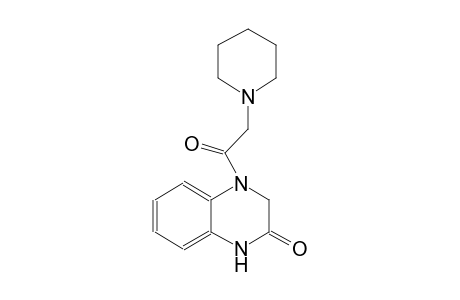 2(1H)-quinoxalinone, 3,4-dihydro-4-(1-piperidinylacetyl)-