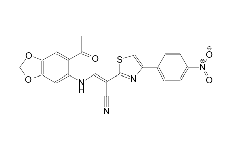 (2E)-3-[(6-acetyl-1,3-benzodioxol-5-yl)amino]-2-[4-(4-nitrophenyl)-1,3-thiazol-2-yl]-2-propenenitrile