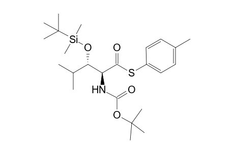 S-(4'-Methylphenyl) (2S,3S)-2-tert-bitoxycarbonylamino-3-(tert-butyldimethylsiloxy)-4-methylpentanethioate