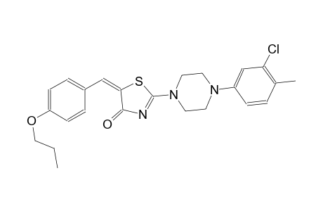 (5E)-2-[4-(3-chloro-4-methylphenyl)-1-piperazinyl]-5-(4-propoxybenzylidene)-1,3-thiazol-4(5H)-one