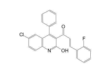 2-propen-1-one, 1-(6-chloro-2-hydroxy-4-phenyl-3-quinolinyl)-3-(2-fluorophenyl)-, (2E)-