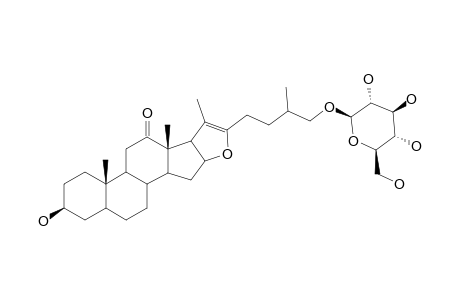 26-O-BETA-D-GLUCOPYRANOSYL-5-ALPHA-FUROSTO-20(22)-EN-12-ONE-3-BETA,26-DIOL