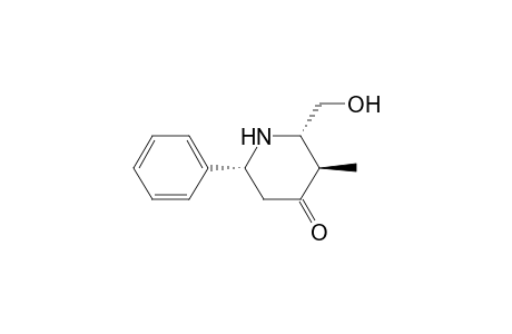 (2S,3R,6R)-2-(hydroxymethyl)-3-methyl-6-phenyl-4-piperidinone