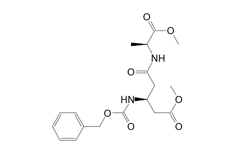 Pentanoic acid, 5-[(2-methoxy-1-methyl-2-oxoethyl)amino]-5-oxo-3-[[(phenylmethoxy)carbonyl]amino]-, methyl ester, [S-(R*,R*)]-