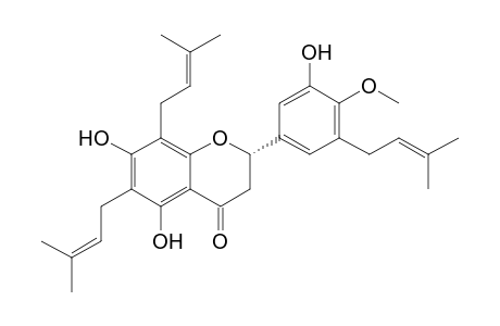(S)-5,7-dihydroxy-2-(3-hydroxy-4-methoxy-5-(3-methylbut-2-en-1-yl)phenyl)-6,8-bis(3-methylbut-2-en-1-yl)chroman-4-one