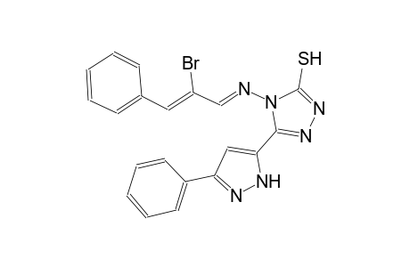 4-{[(E,2Z)-2-bromo-3-phenyl-2-propenylidene]amino}-5-(3-phenyl-1H-pyrazol-5-yl)-4H-1,2,4-triazole-3-thiol