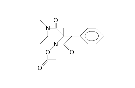 N,N-Diethyl-1-(acetyloxy)-4-methyl-3-phenyl-2-acetidinon-4-carboxamide