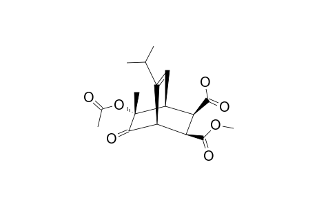 (1RS,2SR,3RS,4RS,6SR)-6-acetoxy-8-isopropyl-3-methoxycarbonyl-6-methyl-5-oxobicyclo[2.2.2]oct-7-ene-2-carboxylic acid