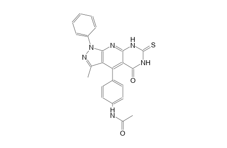 acetamide, N-[4-(5,6,7,8-tetrahydro-3-methyl-5-oxo-1-phenyl-7-thioxo-1H-pyrazolo[4',3':5,6]pyrido[2,3-d]pyrimidin-4-yl)phenyl]-