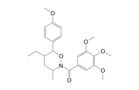 5-ETHYL-3-METHYL-6-(4-METHOXYPHENYL)-N-(3,4,5-TRIMETHOXYBENZOYL)-TETRAHYDRO-1,2-OXAZINE