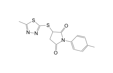 1-(4-methylphenyl)-3-[(5-methyl-1,3,4-thiadiazol-2-yl)sulfanyl]-2,5-pyrrolidinedione