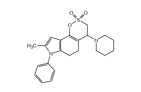 8-methyl-7-phenyl-4-piperidino-4,5,6,7-tetrahydro-3H-1,2-oxathiino[6,5-e]indole, 2,2-dioxide