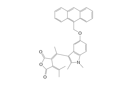 (E)-3-{1-[5-(Anthracen-9-ylmethoxy)-1,2-dimethyl-1H-indol-3-yl]-ethylidene}-4-(propan-2-ylidene)dihydrofuran-2,5-dione