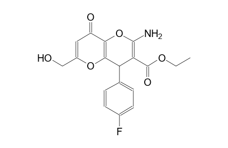 pyrano[3,2-b]pyran-3-carboxylic acid, 2-amino-4-(4-fluorophenyl)-4,8-dihydro-6-(hydroxymethyl)-8-oxo-, ethyl ester