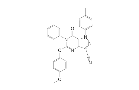 5-(4-Methoxyphenoxy)-7-oxo-6-phenyl-1-p-tolyl-6,7-dihydro-1H-pyrazolo[4,3-d]pyrimidine-3-carbonitrile
