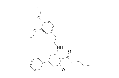 3-[2-(3,4-diethoxyphenyl)ethylamino]-2-(1-oxopentyl)-5-phenyl-1-cyclohex-2-enone
