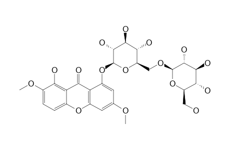 1-O-GENTIOBIOSYL-3,7-DIMETHOXY-8-HYDROXYXANTHONE