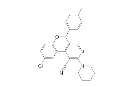 9-Chloro-5-(4'-methylphenyl)-2-piperidino-5H-chromeno[3,4-c]pyridine-1-carbonitrile