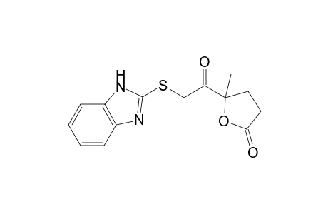 Ethanone, 2-(2-benzimidazolylthio)-1-(tetrahydro-2-methyl-5-oxo-2-furyl)-