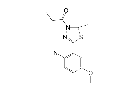 3-ETHYLCARBONYL-5-(2-AMINO-5-METHOXYPHENYL)-2,2-DIMETHYL-2,3-DIHYDRO-1,3,4-THIADIAZOLE