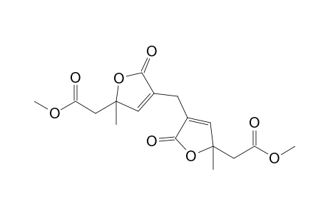 2-[4-[[5-(2-methoxy-2-oxoethyl)-5-methyl-2-oxo-3-furanyl]methyl]-2-methyl-5-oxo-2-furanyl]acetic acid methyl ester