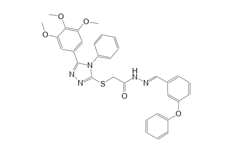 N'-[(E)-(3-phenoxyphenyl)methylidene]-2-{[4-phenyl-5-(3,4,5-trimethoxyphenyl)-4H-1,2,4-triazol-3-yl]sulfanyl}acetohydrazide
