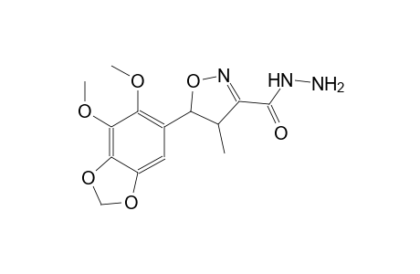 3-isoxazolecarboxylic acid, 5-(6,7-dimethoxy-1,3-benzodioxol-5-yl)-4,5-dihydro-4-methyl-, hydrazide