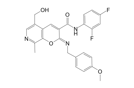5-Hydroxymethyl-2-(4-methoxy-benzylimino)-8-methyl-2H-pyrano[2,3-c]pyridine-3-carboxylic acid (2,4-difluoro-phenyl)-amide