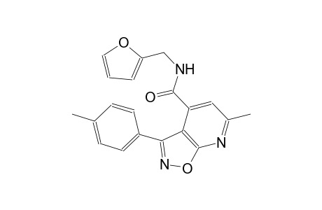 isoxazolo[5,4-b]pyridine-4-carboxamide, N-(2-furanylmethyl)-6-methyl-3-(4-methylphenyl)-