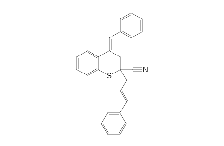 4-[(E)-1-Phenylmethylene]-2-[(E)-3-phenyl-2-propenyl)]-3,4-dihydro-2H-benzo[b]thiine-2-carbonitrile