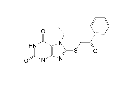 7-Ethyl-3-methyl-8-[(2-oxo-2-phenylethyl)sulfanyl]-3,7-dihydro-1H-purine-2,6-dione