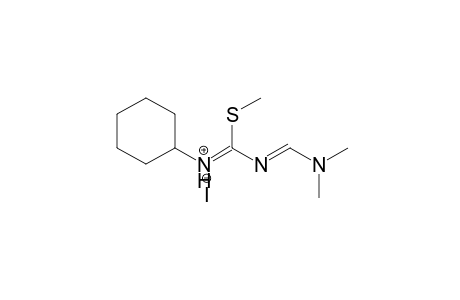 4-Dimethylamino-1-cyclohexyl-2-methylsulfanyl-1,3-diazabuta-1,3-dienium iodide