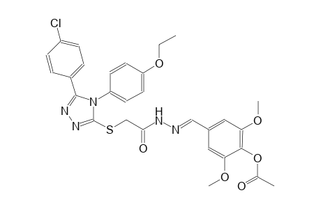 4-{(E)-[({[5-(4-chlorophenyl)-4-(4-ethoxyphenyl)-4H-1,2,4-triazol-3-yl]sulfanyl}acetyl)hydrazono]methyl}-2,6-dimethoxyphenyl acetate