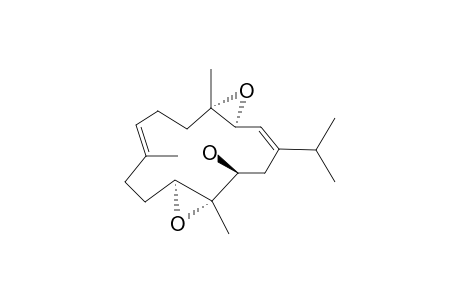 GIBBEROSENE_C;(3-S*,4-S*,11-S*,12-S*,1-E,7-E)-3-(4),11-(12)-DIEPOXY-13-HYDROXYCEMBRA-1,7-DIENE