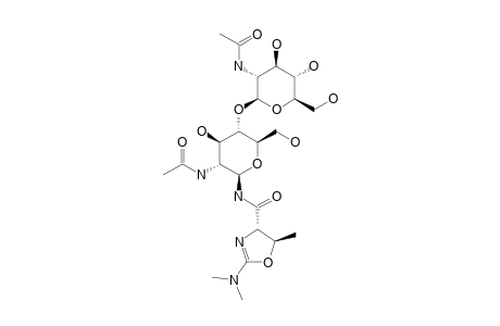 (4S,5R)-N-[(2R,3R,4R,5S,6R)-3-acetamido-5-[(2S,3R,4R,5S,6R)-3-acetamido-4,5-dihydroxy-6-methylol-tetrahydropyran-2-yl]oxy-4-hydroxy-6-methylol-tetrahydropyran-2-yl]-2-dimethylamino-5-methyl-4,5-dihydrooxazole-4-carboxamide