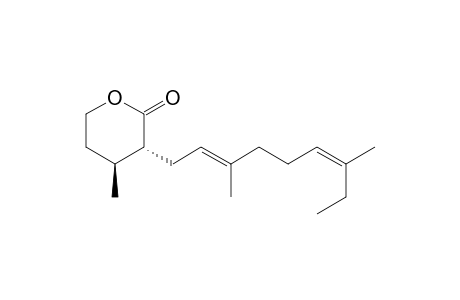 2H-Pyran-2-one, 3-(3,7-dimethyl-2,6-nonadienyl)tetrahydro-4-methyl-, [3R-[3.alpha.(2E,6Z),4.beta.]]-