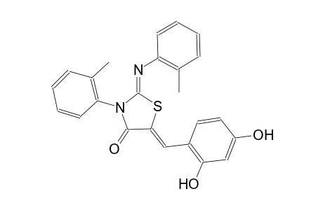 (2Z,5Z)-5-(2,4-dihydroxybenzylidene)-3-(2-methylphenyl)-2-[(2-methylphenyl)imino]-1,3-thiazolidin-4-one