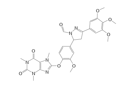 5-((4-(2,6-Dioxo-1,3,7-trimethyl-2,3,6,7-tetrahydro-1H-purine-8-yl)oxy)-3-methoxyphenyl)-1-formyl-3-(3,4,5-trimethoxyphenyl)-4,5-dihydro-1H-pyrazole