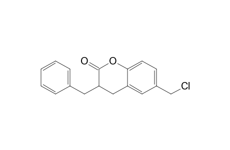 2H-1-Benzopyran-2-one, 6-(chloromethyl)-3,4-dihydro-3-(phenylmethyl)-