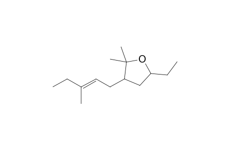 2,2-Dimethyl-5-ethyl-3-(3'-methyl-2'-pentenyl)tetrahydrofuran