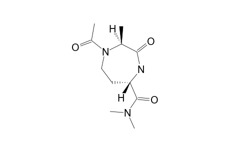 HEXAHYDRO-1H-3-OXO-1-ACETYL-2(S)-METHYL-5(S)-(N,N-DIMETHYLCARBAMOYL-1,4-DIAZEPINE;TRANS
