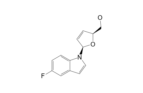1-(2',3'-DIDESOXY-BETA-D-GLYCERO-PENT-2-ENOFURANOSYL)-5-FLUOROINDOLE