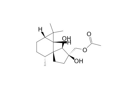 Spiro[bicyclo[4.1.0]heptane-2,1'-cyclopentane]-2',3'-diol, 3'-[(acetyloxy)methyl]-3,7,7-trimethyl-, [1R-[1.alpha.,2.beta.(2'R*,3'R*),3.beta.,6.alpha.]]-