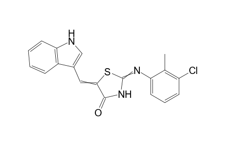 2-(2-methyl-3-chlorophenyl)imino-5-(1H-indol-3-yl)methylene-1,3-thiazolidine-4-one