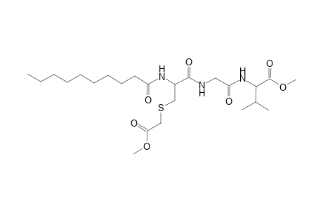 Valine, N-[N-[3-[(carboxymethyl)thio]-N-decanoyl-L-alanyl]glycyl]-, dimethyl ester, L-