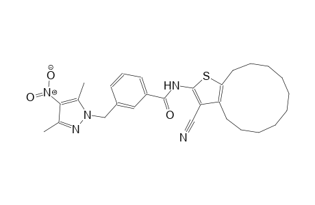 N-(3-cyano-4,5,6,7,8,9,10,11,12,13-decahydrocyclododeca[b]thien-2-yl)-3-[(3,5-dimethyl-4-nitro-1H-pyrazol-1-yl)methyl]benzamide
